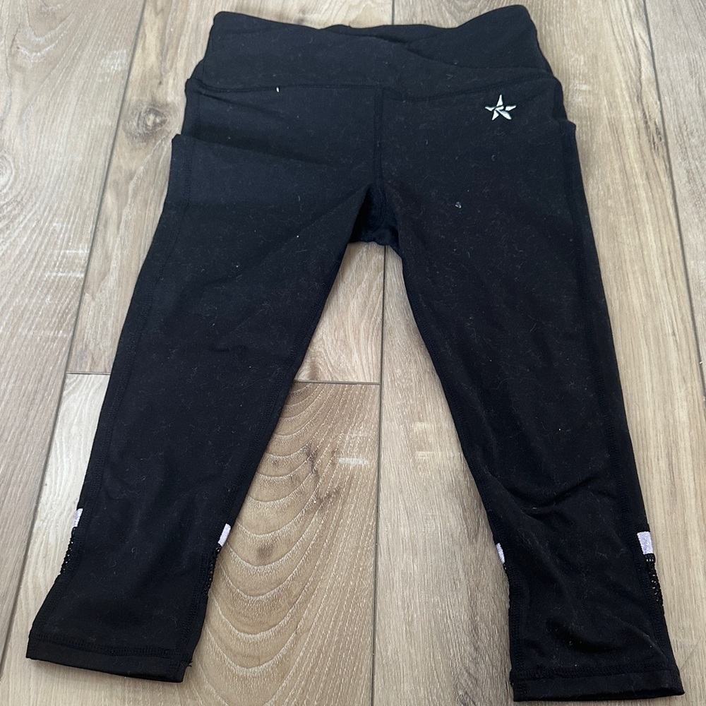Star-Embellished Black Kids Leggings